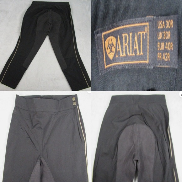 Ariat Breeches Womens‎ 30R 27x25 Black All Circuit Flat Zip Grip Knee Equestrian - Picture 1 of 16